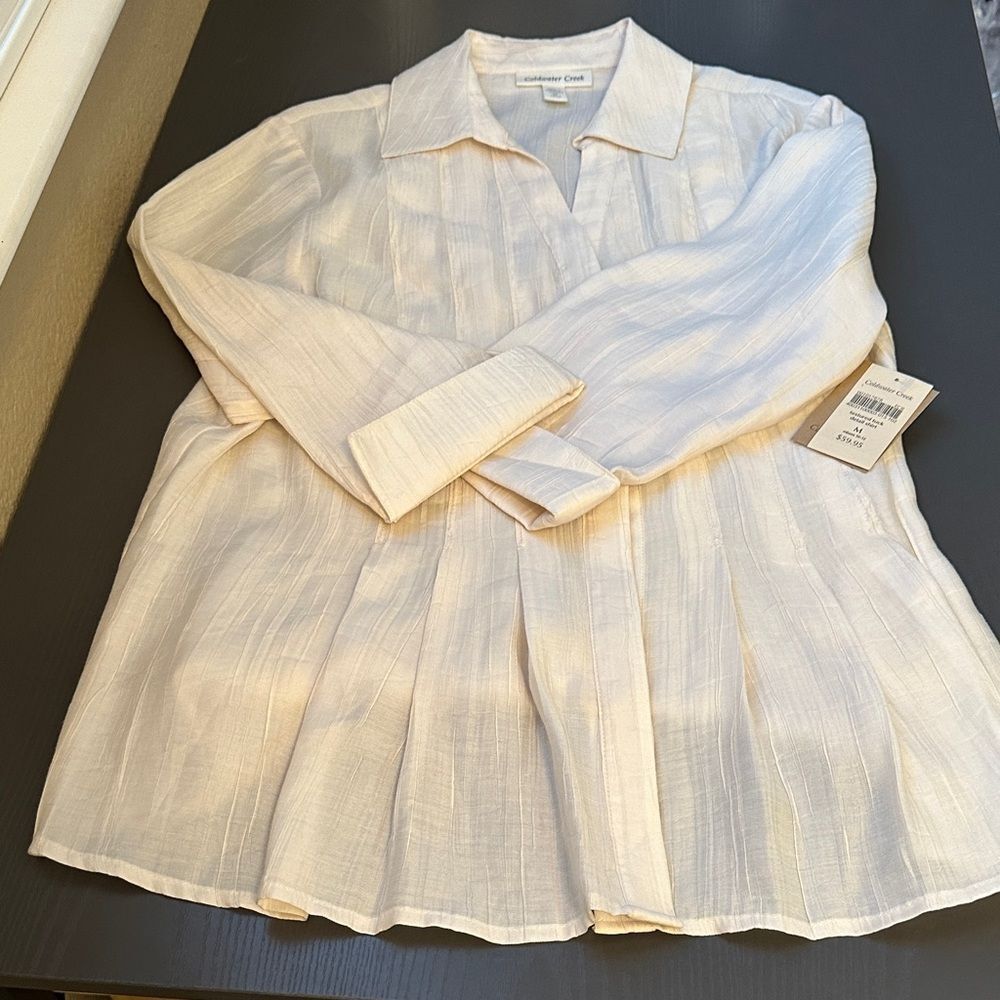 Coldwater Creek Women’s White Button Down Shirt Size Medium